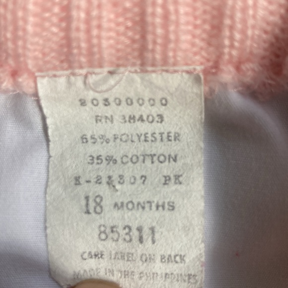 VNTG Sweater & Vest Set Girls Pink w/Ducks Clouds Hearts Size 18 month 90's Y2K - Picture 8 of 13